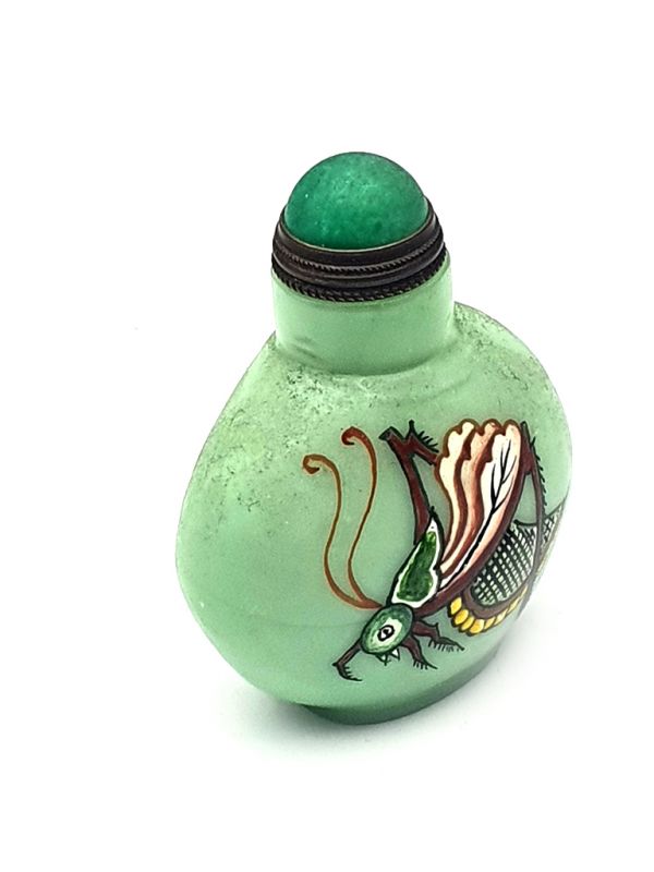 Old Chinese snuff bottle - Blown glass - The insect 3