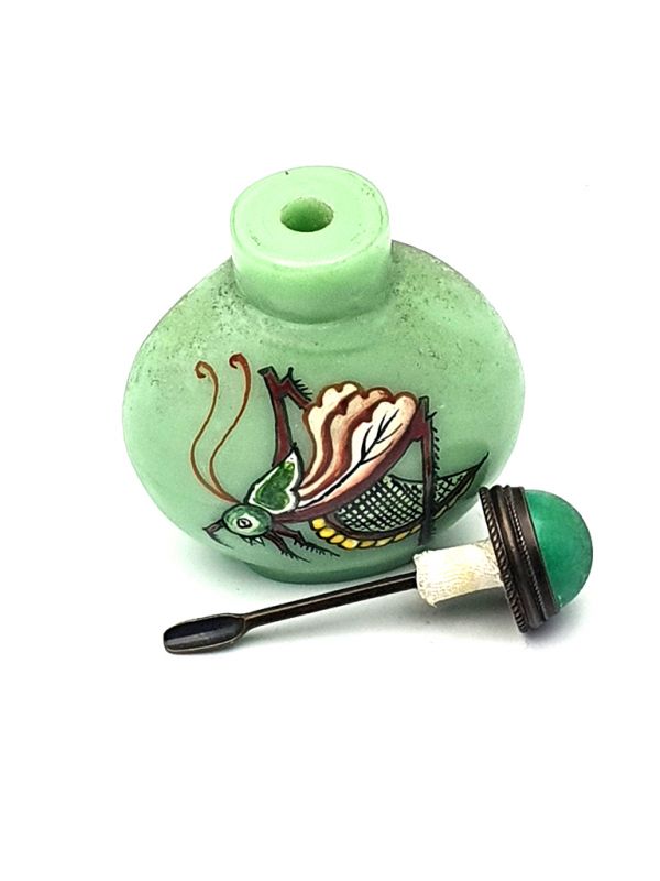 Old Chinese snuff bottle - Blown glass - The insect 4