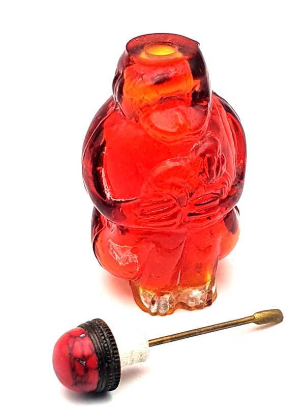 Old Chinese snuff bottle - Blown glass - The monkey 3