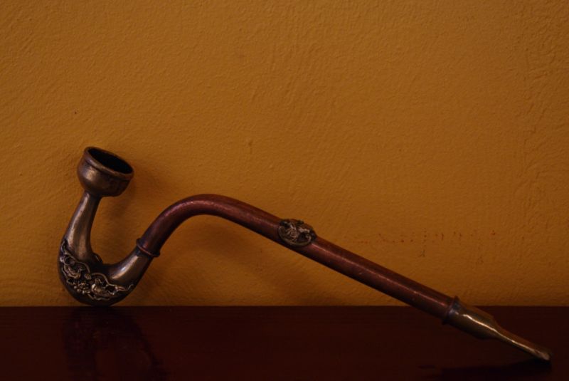 Old Chinese tobacco pipe in Copper 1