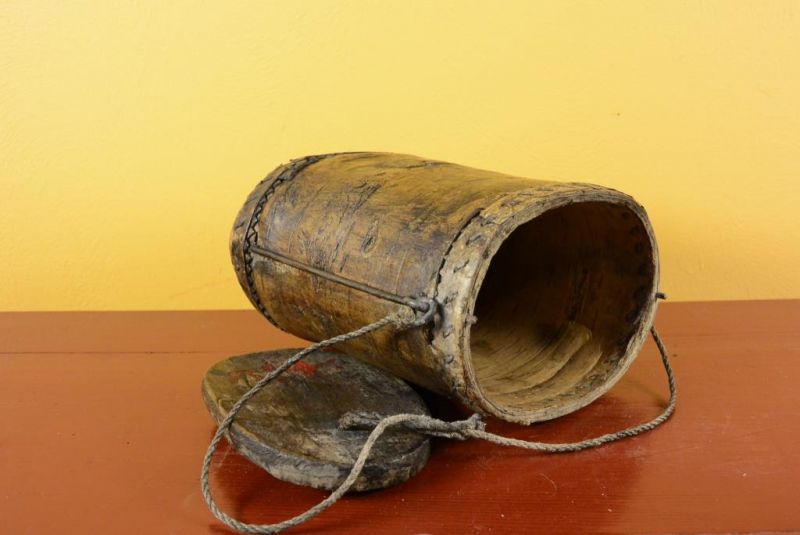 Old Chinese transport box - Picnic - Wood and leather 5