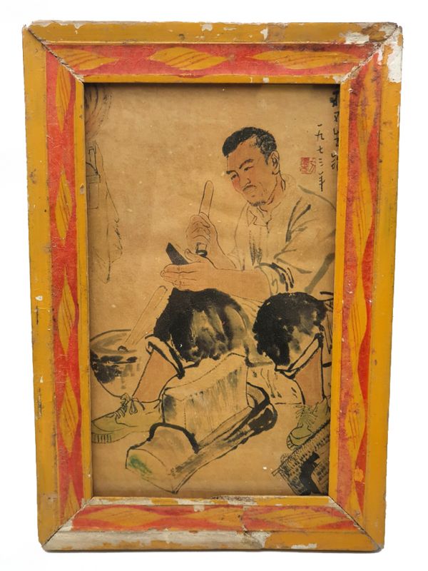 Old Chinese Wood Frame - Painting - The craftsman 1