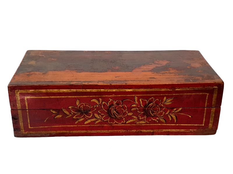 Old Chinese wooden chest - cherry blossoms 2 1