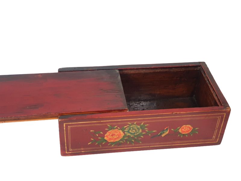 Old Chinese wooden chest - Flowers and Bird 4