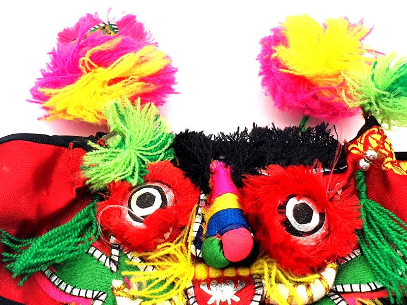 Old Ethnic Baby Headdress - Cabeza de tigre - Rojo/Multicolor 2