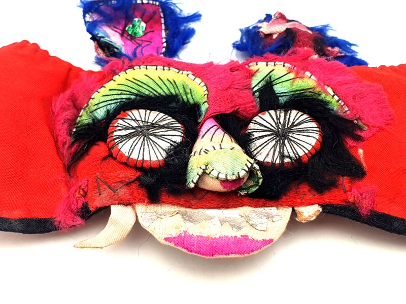 Old Ethnic Baby Headdress - Tiger head - Red 2