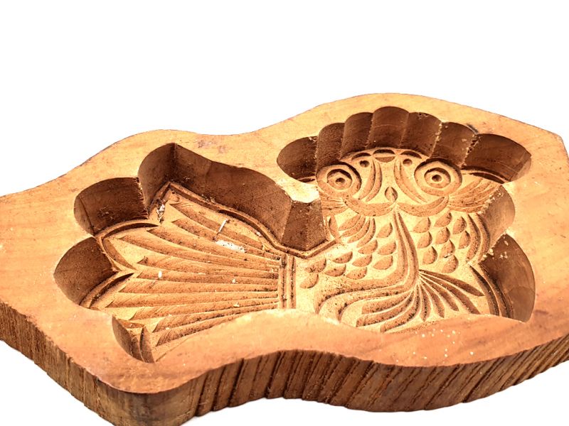Old Handcarved Wooden Mooncake Mold Magic fish 2