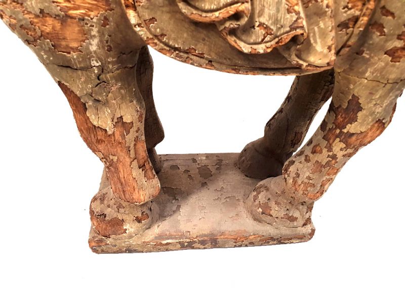 Old large Chinese horse Statue in Wood 4