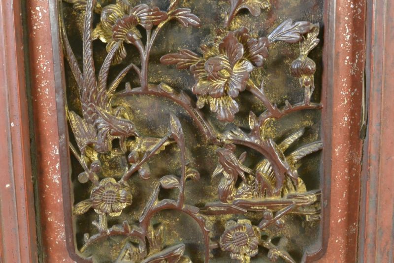 Old Large Wooden Panel from China Birds 1 3