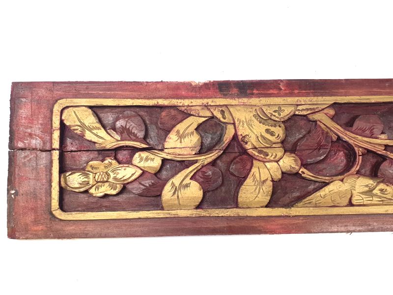 Old Large Wooden Panel from China - Golden flowers 2
