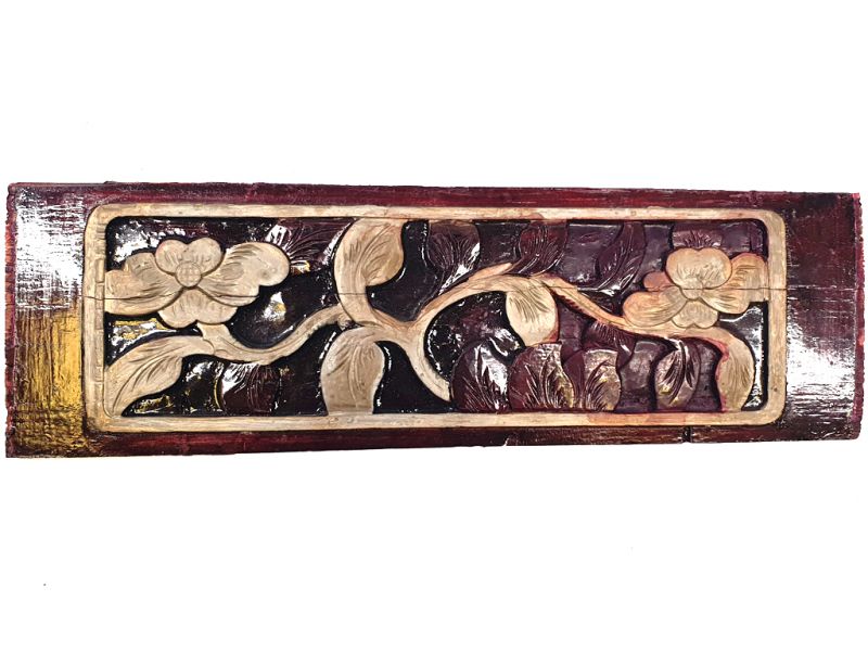 Old Large Wooden Panel from China - The flowers of the palace 2 1