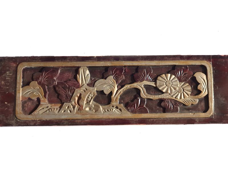 Old Large Wooden Panel from China - The flowers of the palace 4 1