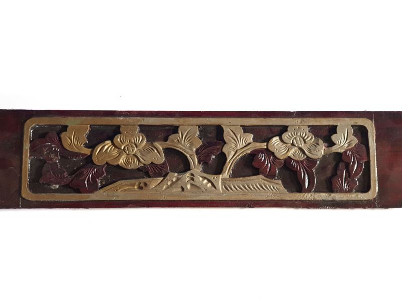 Old Large Wooden Panel from China - The flowers of the palace 5 1