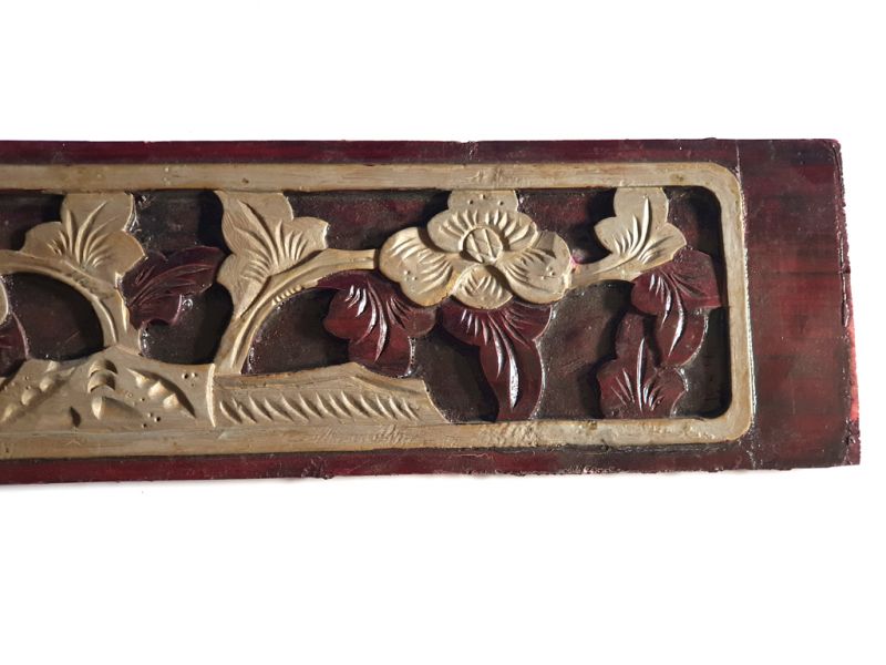 Old Large Wooden Panel from China - The flowers of the palace 5 3
