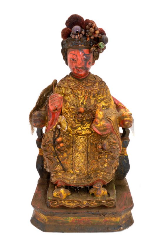 Old reproduction - Chinese votive statue - Woman with headdress 1