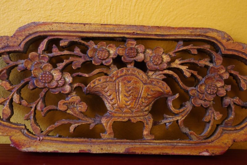 Old wooden panel carved from China decoration 2