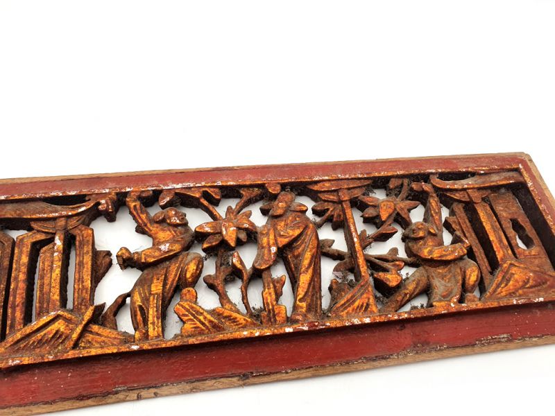 Old Wooden Panel Qing Dynasty Red 15 2