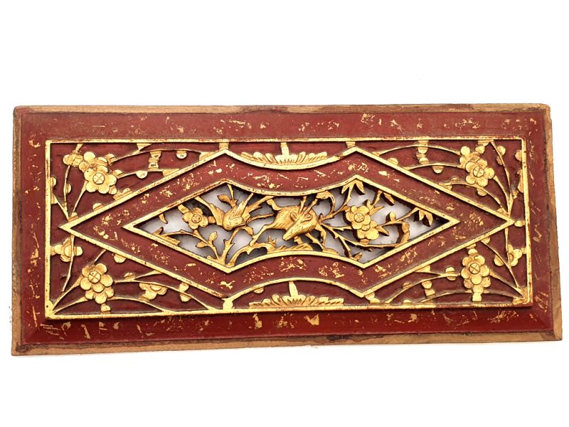 Old Wooden Plaque - Qing Dynasty - The deer in the forest 1