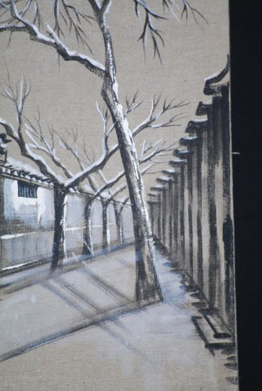 Ölgemälde - Die chinesischen Hutongs - 34x42cm - Die rote Tür 3