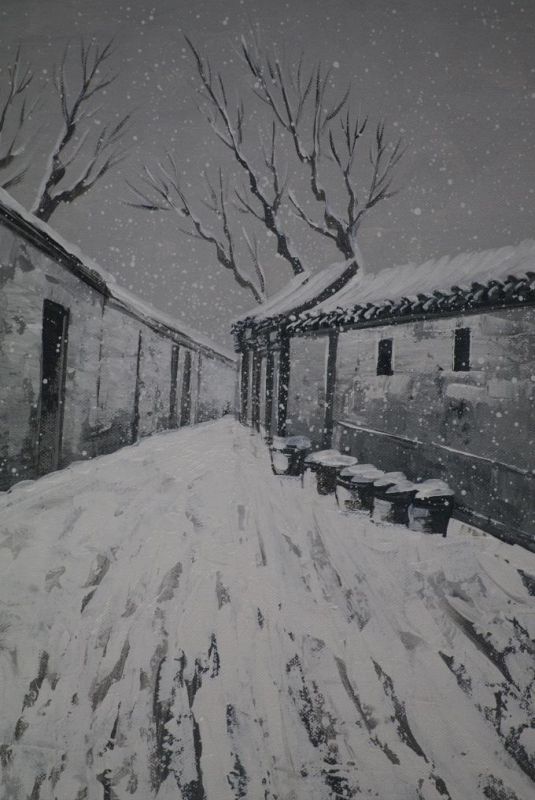 Ölgemälde - Die chinesischen Hutongs - 50x60cm 3