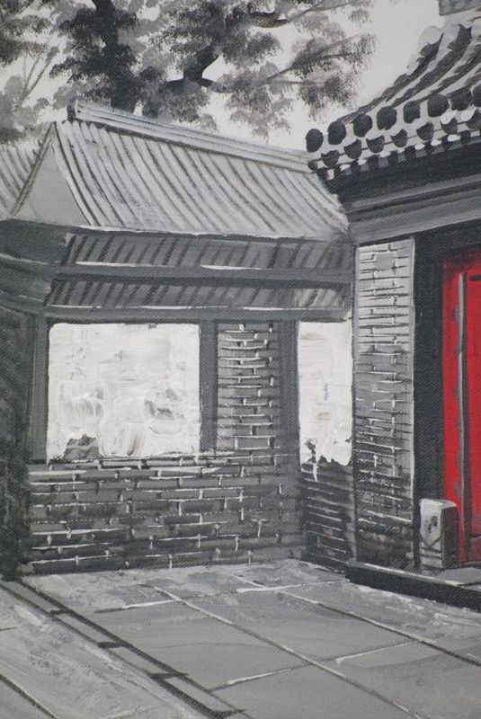 Ölgemälde - Die chinesischen Hutongs - 50x60cm - Guangzhou 3