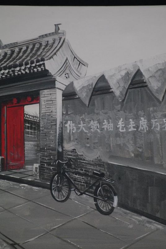 Ölgemälde - Die chinesischen Hutongs - 50x60cm - Guangzhou 4