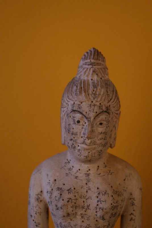 Paar Statuen Akupunktur Chinesische Medizin 3