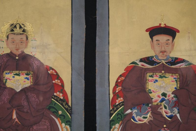 Pareja de ancestros Chinos Emperador de China Burdeos 2