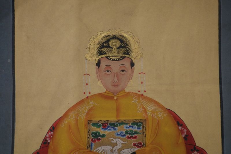 Haga clic en la imagen para ampliar Pareja de ancestros Chinos Pintura China Amarillo 3