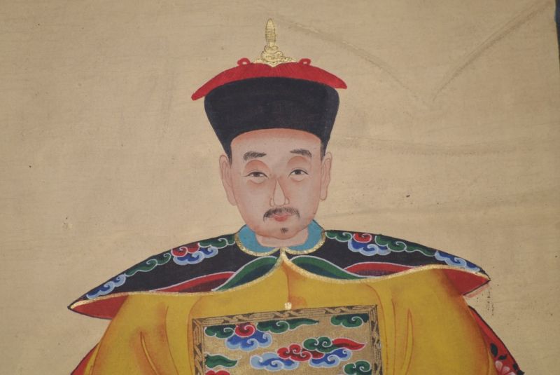 Haga clic en la imagen para ampliar Pareja de ancestros Chinos Pintura China Amarillo 4