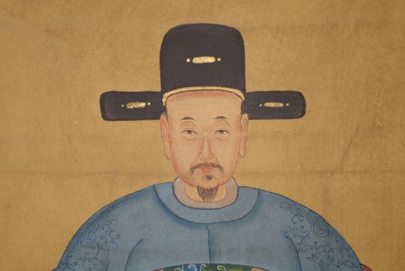 Pareja de ancestros Chinos Pintura China Celeste 4