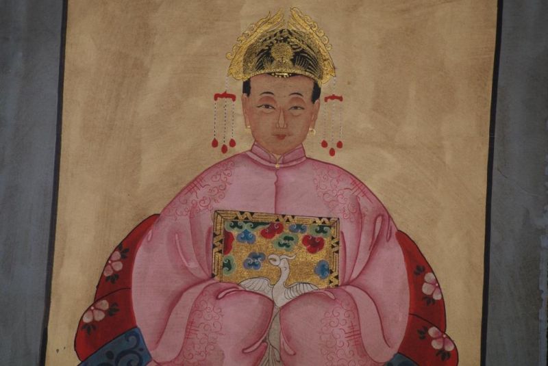 Pareja de ancestros Chinos Pintura China Rosa 3