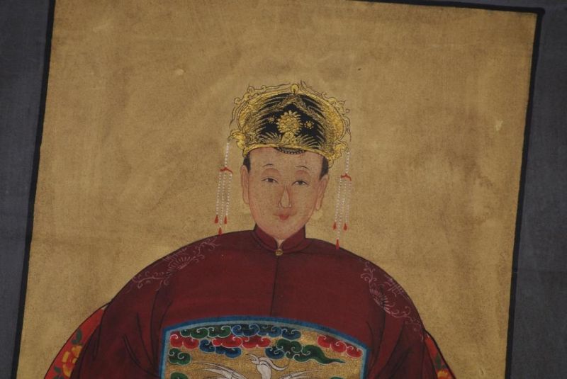 Pareja de ancestros Chinos Pintura China Salmón 3