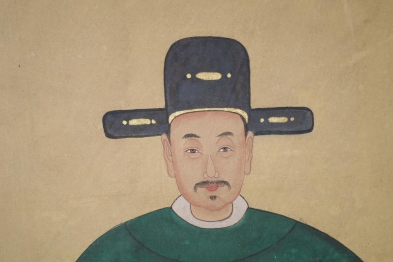 Pareja de ancestros Chinos Pintura China Verde 4