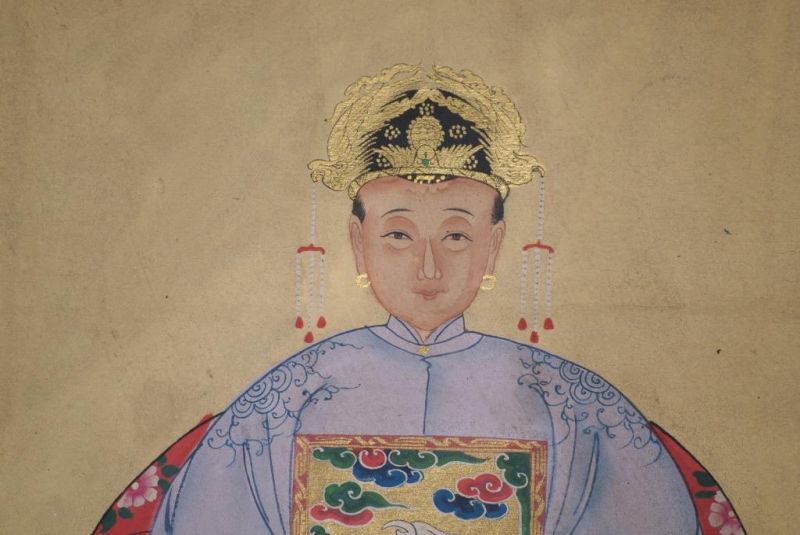 Pareja de ancestros Chinos Pintura China Violeta 2