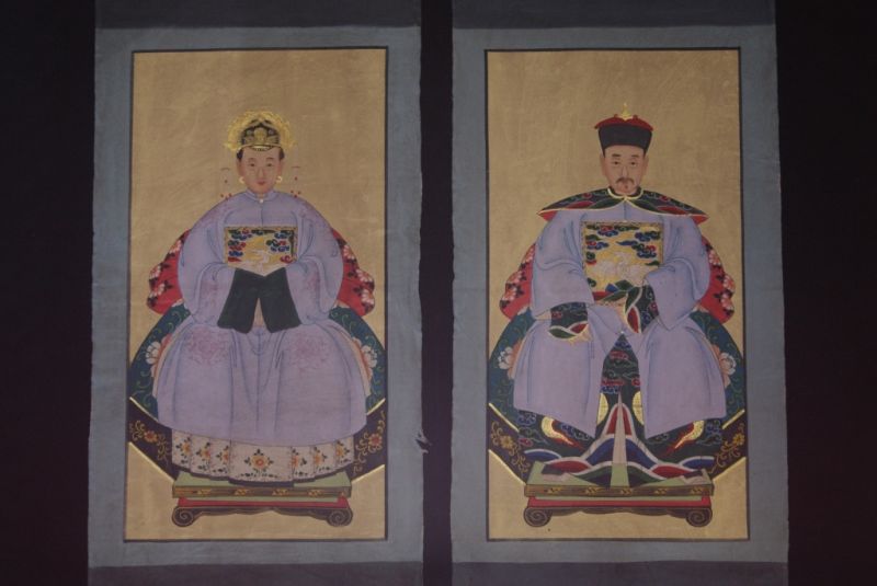 Pareja de ancestros Chinos Pintura China Violeta 1