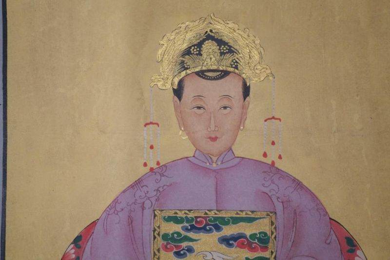 Pareja de ancestros Chinos Pintura China Violeta 3