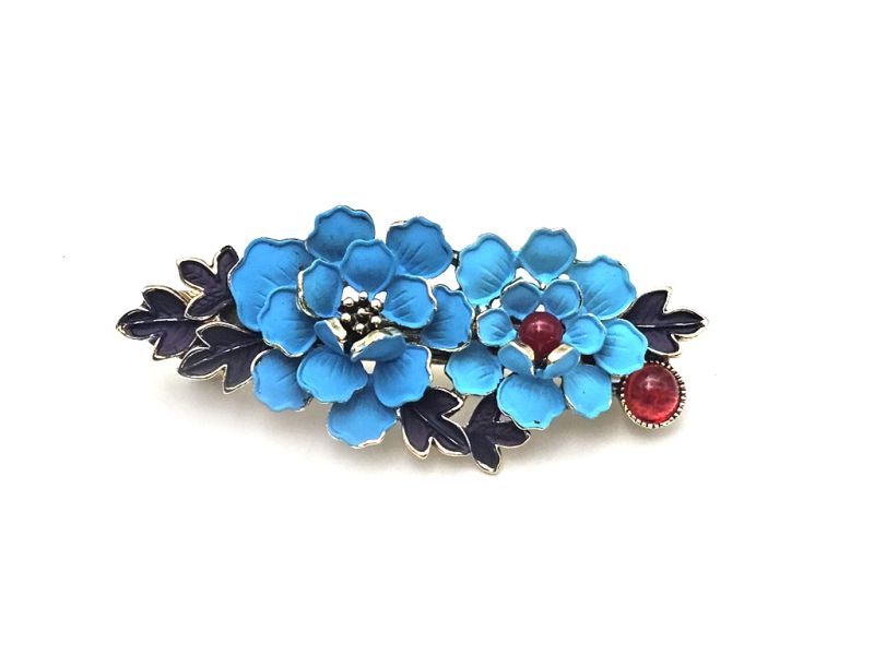 Pasador de esmalte chino - Cloisonné - Flores grandes 1