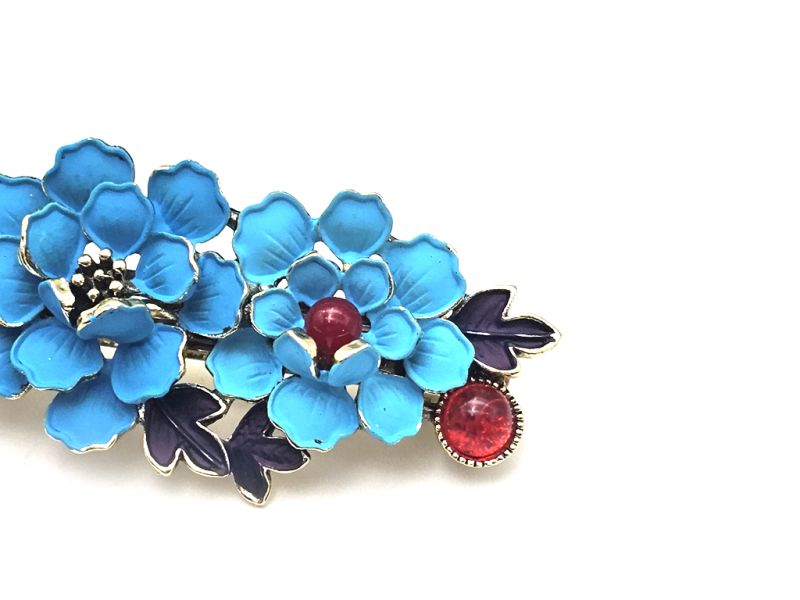 Pasador de esmalte chino - Cloisonné - Flores grandes 2