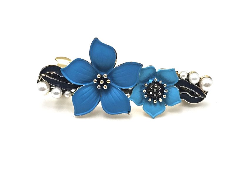 Pasador de esmalte chino - Cloisonné - las flores dobles 1