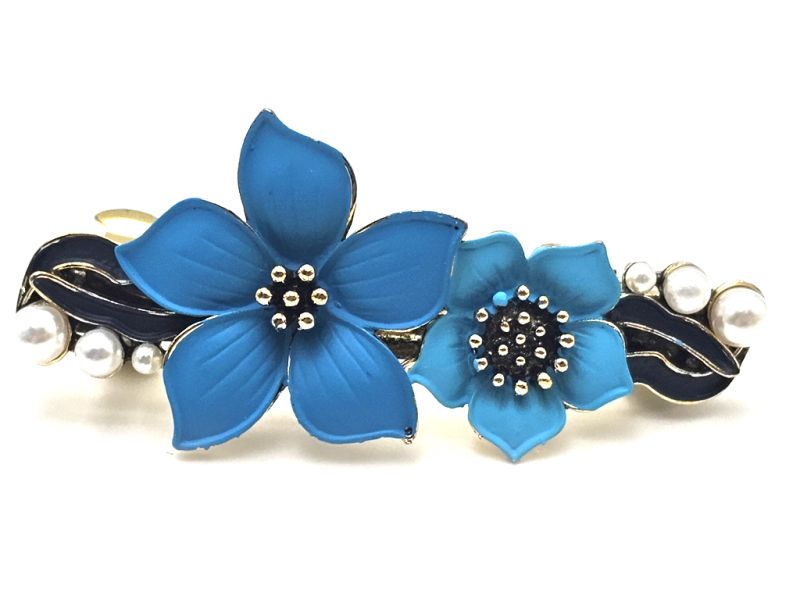 Pasador de esmalte chino - Cloisonné - las flores dobles 2