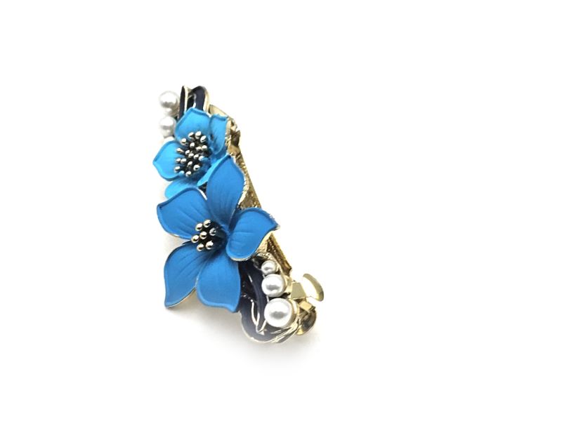 Pasador de esmalte chino - Cloisonné - las flores dobles 4