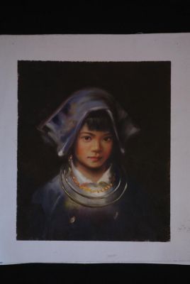 Peinture chinoise à l'huile - Portrait femme minorité Miao - 12