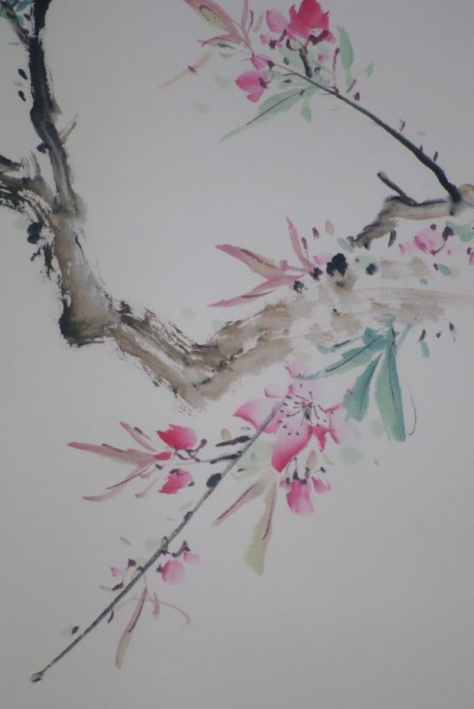 Peinture Chinoise Aquarelle sur soie Oiseau 5