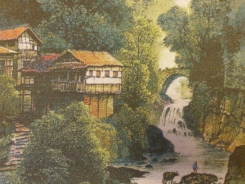 Peinture Chinoise - Broderie sur soie - Paysage - Les cascades 4
