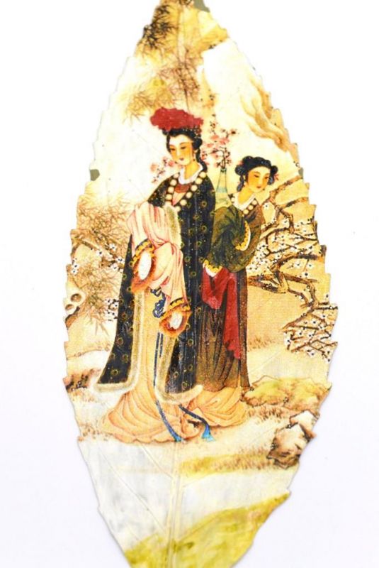 Peinture chinoise sur feuille d'arbre - Impératrice 3