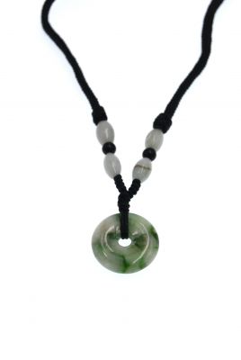 Pendentif Disque Bi en Jade - 3 Couleurs Pendentif Disque Bi en Jade - 3 Couleurs