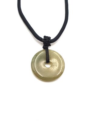 Pendentif Disque Bi en Jade Petit disque - vert translucide