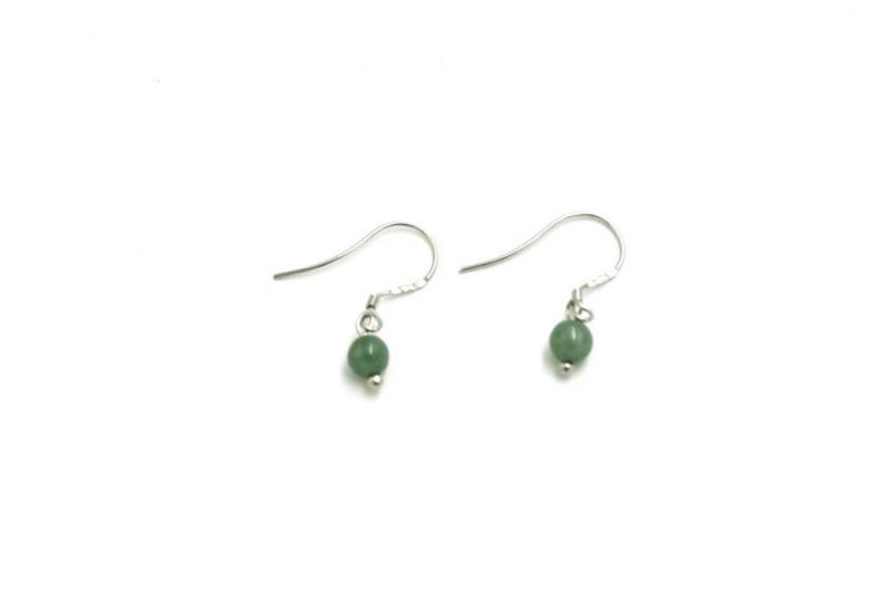 Pendientes de jade 0,5cm - Verde / Transparente 1