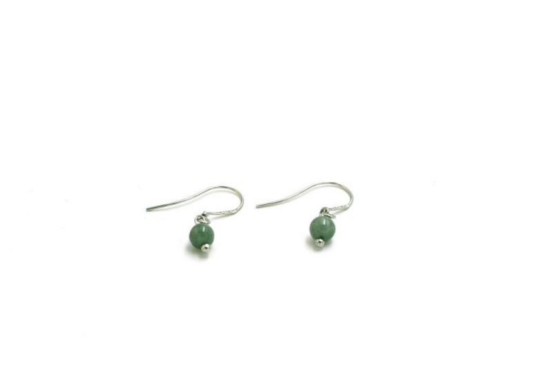 Pendientes de jade 0,5cm - Verde / Transparente 2